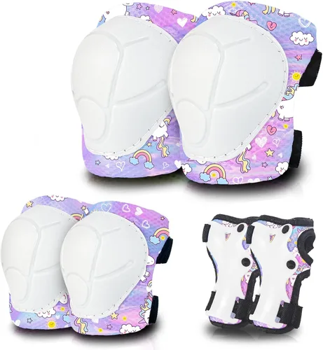 Miniatura 9 de Almohadillas de patineta para niños, coderas y muñequeras, equipo de protección, correas dobles fuertes y clips ajustables de fácil fijación