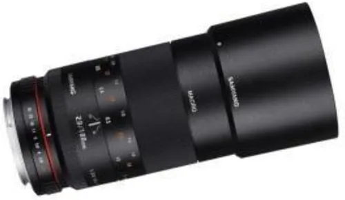Samyang Lente macro de teleobjetivo de marco completo F2.8 ED UMC de 3.937 in para cámaras réflex digitales Nikon AE, vidrio ultra multicapa,