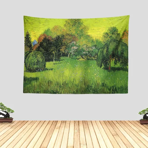 Miniatura 33 de Chitteri Vincent van gogh - Tapiz colgante de flores de almendra, 60 x 45 pulgadas, arte de pared de poliéster para decoración del hogar