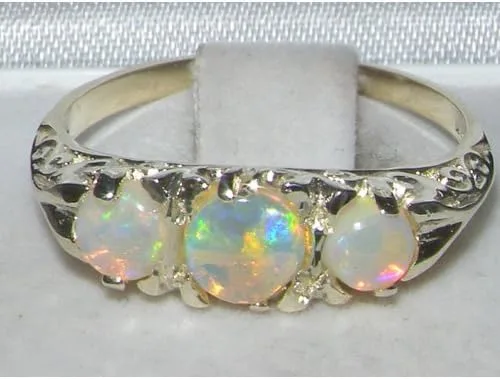 Miniatura 4 de Anillo de plata de ley 925 con ópalo auténtico para mujer