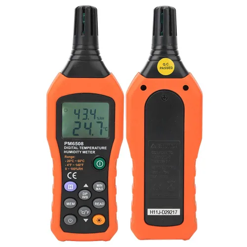Miniatura 7 de Medidor digital de humedad y temperatura MS6508, termómetro portátil de mano, medidor de humedad, monitor con punto de rocío y bombilla húmeda