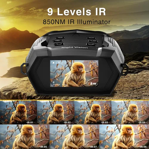 Miniatura 4 de Gafas de visión nocturna 4K 8X con zoom óptico para adultos, 5000 mAh, visión nocturna recargable, infrarrojos, pantalla HD de 3 pulgadas, ideal