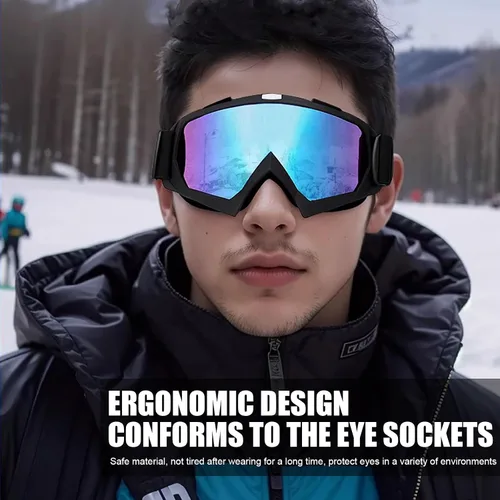 Miniatura 3 de Gafas de motocicleta con máscara facial, resistentes al viento, gafas de esquí de carreras de motocross, gafas protectoras de seguridad