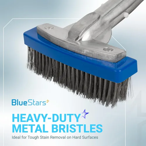 Miniatura 8 de BlueStars Cepillo de piscina resistente de 5 pulgadas con alambre de cerdas de acero inoxidable y mango de aluminio de 5 pulgadas, adecuado