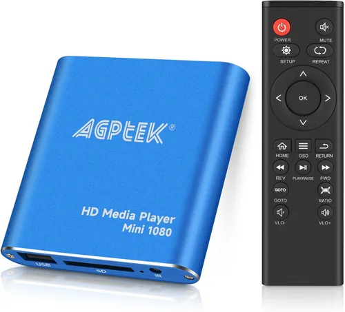 Reproductor multimedia HDMI, mini 1080p Full HD Ultra HDMI MP4 reproductor MP4 para MKV/RM/ MP4/AVI, etc., unidad flash USB HDD/HDD y tarjeta SD