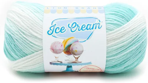 Miniatura 44 de Lion Brand Yarn, Hilo para Bebé Ice Cream para tejer, ganchillo y manualidades, Baseball Nut, 1 paquete, fibra acrílica colorida de peso DK