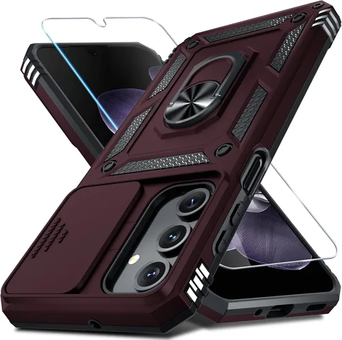 Miniatura 11 de Janmitta Compatible con Galaxy A15 5G Funda con Cubierta Deslizante Integrada para Lente de Cámara + Protector de Pantalla + Soporte de Anillo