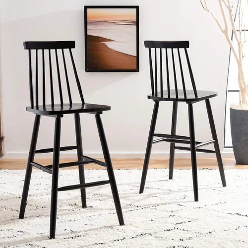 Miniatura 2 de Safavieh Home Collection Beaufort - Taburete de bar (30 pulgadas, 2 unidades), color negro