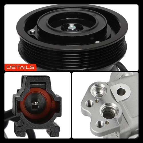 Miniatura 9 de A-Premium Compresor de aire acondicionado con embrague compatible con Hyundai Tucson 2005-2009 2.7L, Kia Sportage 2005-2009 2.7L Compatible with