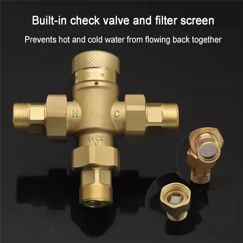 Miniatura 3 de Thermostatic Mixing, Temperature Constant, Shower Temperature Constant, Brass Material, NPT Thread, Celsius Mark, For Wash Basins, Showers