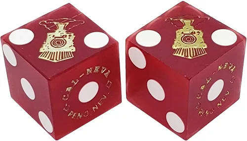 Miniatura 7 de Cyber-Deals Amplia selección de dados de 0.748 in pares de dados auténticos Nevada Casino TablePlayed dados Harveys Lake Tahoe púrpura pulido