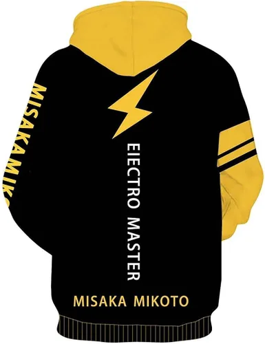 Miniatura 3 de Misaka Mikoto - Sudadera con capucha para cosplay con estampado 3D, S-3XL