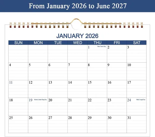 Miniatura 6 de Calendario 2026 2027 – Calendario de pared de abril de 2026 a junio de 2027 a 15 meses con papel grueso para planificación y organización