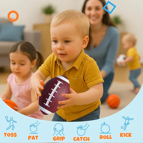 Miniatura 4 de Paquete de 8 pelotas para niños pequeños, pelotas de fútbol de 5 pulgadas, fútbol, baloncesto, pelotas de playa, kickball para juegos al aire libre