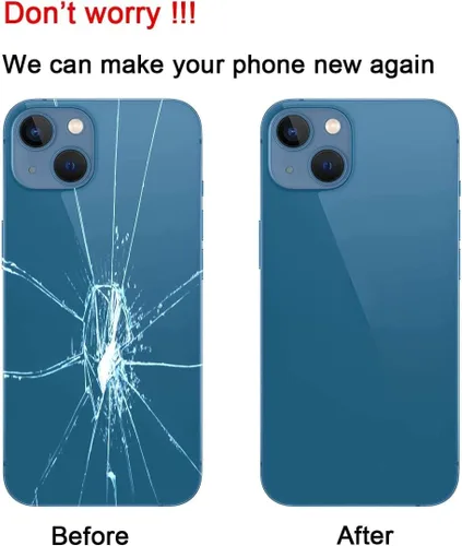 Miniatura 3 de Reemplazo original de cristal trasero para iPhone 13 todos los portadores con adhesivo preinstalado y herramienta de reparación 13 (azul)