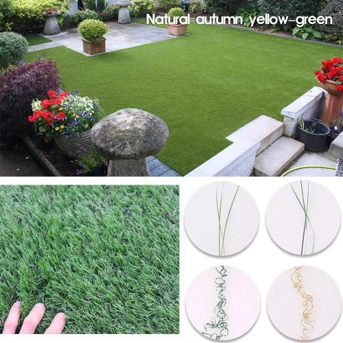 Miniatura 5 de Petgrow Alfombra de Césped Artificial Sintético, Césped de 5 x 100 pies, 1.38" de Grosor, Alfombra de Césped Falso para Interior/Exterior, Césped