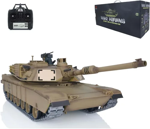 Miniatura 6 de Heng Long US en stock, RC Tank 1/16 7.0 Abrams RTR RC Tank 3918 360° Torreta Barril Recoil Metal Track Unidad de fumar Tanque de batalla Vehículos