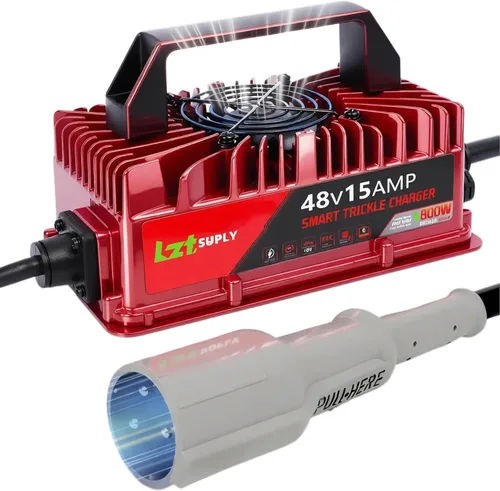 Miniatura 11 de Cargador de batería para carrito de golf de 48 V y 15 amperios para Yamaha G29 con enchufe de hoja de 3 pines mejorado, cargador inteligente