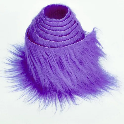 Miniatura 22 de Tiras precortadas de tela de piel sintética lanuda y esponjosa, material suave para manualidades, para barba y cabello de gnomos, disfraz de Blanco