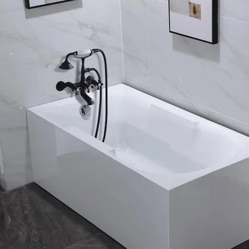 Miniatura 2 de Grifo de bañera para teléfono con pulverizador, para montaje en pared, ducha de mano, 3 manijas cruzadas, relleno de bañera antiguo, centro