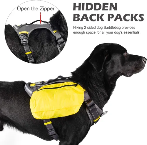 Miniatura 3 de Fida - Arnés resistente para perro, pechera para viaje, campamento o senderismo. Para perro pequeño, mediano y grande, con 2 bolsillos laterales