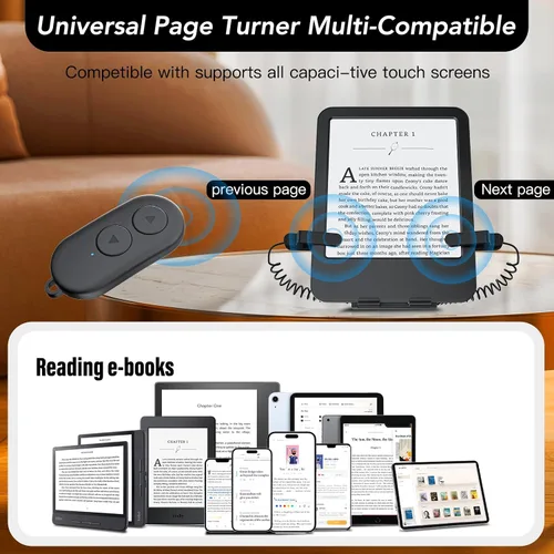 Miniatura 4 de Girador de páginas con control remoto y soporte para lectores electrónicos Kindle Paperwhite Oasis, girador de páginas de clic hacia adelante