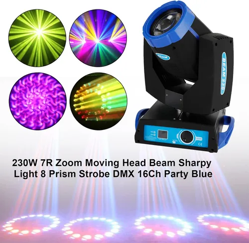 Miniatura 2 de Topteng 2pcs 7R 230W Beam Sharpy Moving Head Light 17 Gobos RGBW Beam Lights, DJ Lights Zoom Moving Head Beam Beam Sharpy Light 8 Prism Strobe DMX