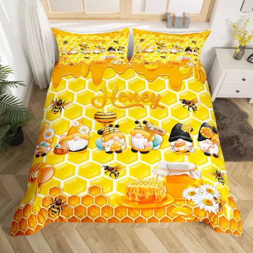 Miniatura 9 de Manfei Juego de funda de edredón de granja tamaño individual, funda de edredón con 1 funda de almohada, juego de ropa de cama vintage de madera