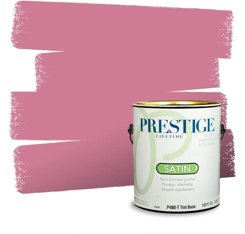 Miniatura 481 de Prestige Paints Pintura exterior e imprimación en uno, 1 galón, plano, coincidencia comparable de Valspar* Amber Rose*