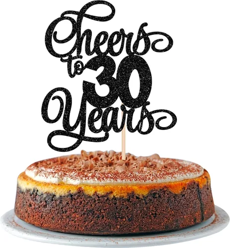 Miniatura 19 de 1 pieza de decoración para tartas de 40 años con purpurina para pastel de 40 años, 40 años, decoración fabulosa para tartas de cumpleaños de 40 Negro