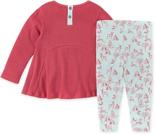 Miniatura 2 de Burt's Bees Baby Conjunto de camiseta y pantalón para bebé, túnica y leggings, 100% algodón orgánico