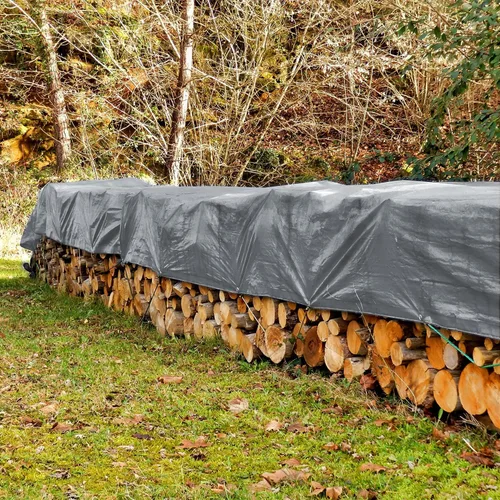 Lona plateada de 5 x 7 pies, extra resistente de 12 mil, toldo reforzado con revestimiento de 3 capas, 6 onzas, 3 capas (tamaño acabado 4 pies 6