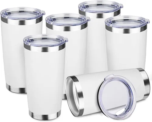 Miniatura 18 de StarSpeed Vaso de 20oz a granel con tapa, acero inoxidable de doble pared aislada al vacío, taza de café con recubrimiento de polvo para bebidas