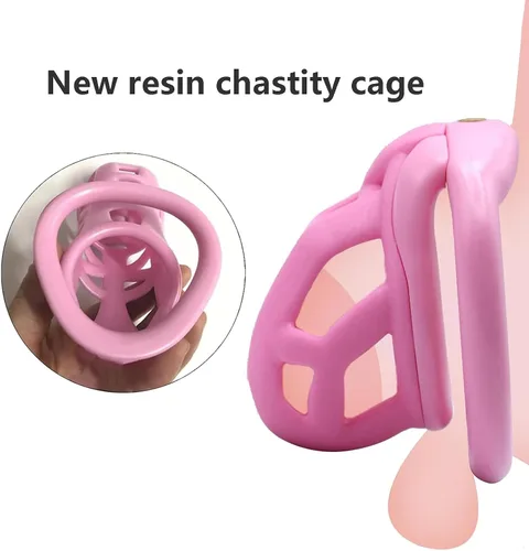 Miniatura 2 de Jaula de castidad de resina, dispositivo de castidad masculina 3.0 con 4 anillos, dispositivo de castidad masculina para pene, jaula de castidad