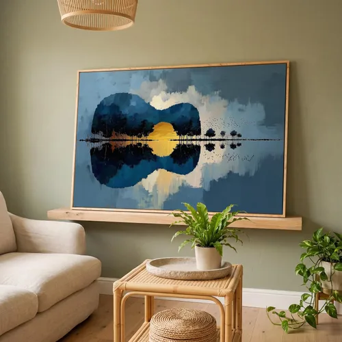 Miniatura 31 de LuxeWood Arte de Pared Musical en Lienzo - Impresiones Temáticas Musicales Medianas y Grandes para Sala de Estar, Oficina, Estudio, Airbnb