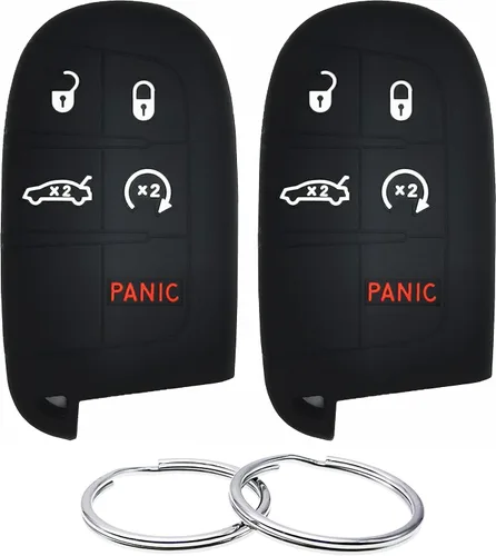 Miniatura 8 de REPROTECTING Funda de llavero de goma de silicona Compatible con Chrysler 200 300 2011-2021 Dodge Challenger Charger Dart Durango Journey Fiat 500 L