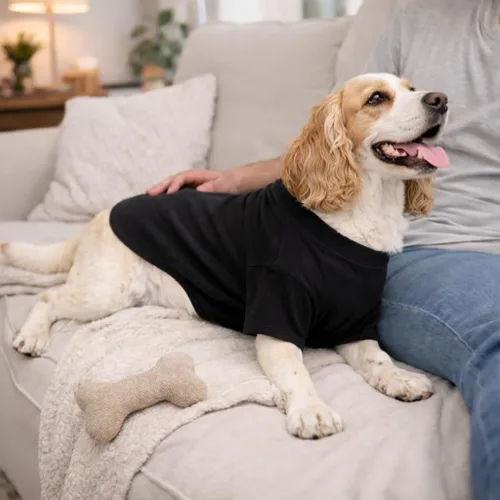 Miniatura 8 de Lovelonglong Ropa de Bulldog Ropa para Perro Camiseta en Blanco Camisetas para Bulldog Francés, Bulldog Inglés, American Pit Bull Pugs, 100% Negro