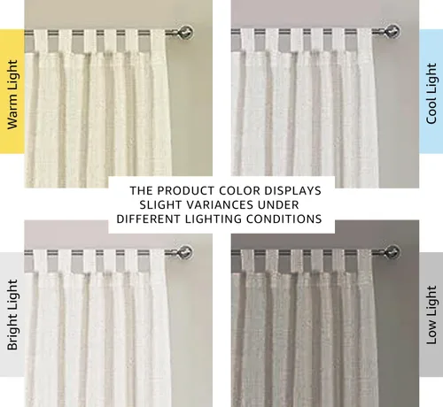 Miniatura 3 de H.VERSAILTEX Cortinas Semi Transparentes de 108 pulgadas de Largo, Cortinas de Lino, Paquete de 2 Paneles de Cortina de Lino Ultra Lujosos
