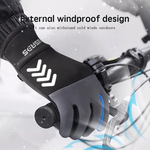 Miniatura 5 de Guantes de invierno cálidos para niños, ligeros, impermeables y antideslizantes, para ciclismo, patinaje sobre hielo, senderismo, nieve, niños