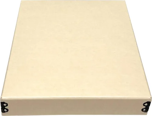 Lineco Caja de almacenamiento de museo bronceada, 8 x 10 x 1.5 pulgadas, caja de cartón archival, diseño frontal con borde de metal. Organiza,
