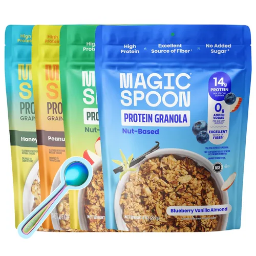 Miniatura 9 de Magic Spoon Granola proteica - Granola alta en proteínas, apta para dieta cetogénica, baja en azúcar, sin granos, desayuno saludable o aperitivo