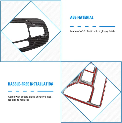 Miniatura 4 de JeCar Cubierta de Panel de Cambio de Marchas de Fibra de Carbono para Interior Compatible con Jeep Cherokee 2019 2020 2021 2022 Accesorios Interiores