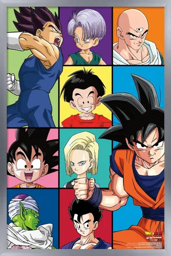 Miniatura 11 de Trends International Dragon Ball Z - Póster de pared con cuadrícula, 22.375 x 34 pulgadas, versión enmarcada de madera de granero
