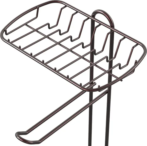 Miniatura 4 de Portarrollos de papel higiénico para baño de Simple Houseware con estante para teléfono celular, bronce