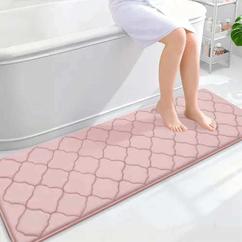 Miniatura 256 de OLANLY Alfombra de Baño de Espuma Viscoelástica de 24 x 16 pulgadas, Ultra Suave y Absorbente, Alfombras de Baño Antideslizantes, Cómodas, Lavables