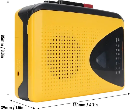 Miniatura 8 de LICAEVEY Reproductor de casete portátil con radio AM FM, reproductor de cinta retro integrado altavoz y micrófono, conector de auriculares