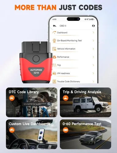 Miniatura 7 de AUTOPHIX Escáner OBD2 3210 para aficionados al bricolaje: arregla la luz del motor de verificación y pasa la prueba de humo en casa, lector