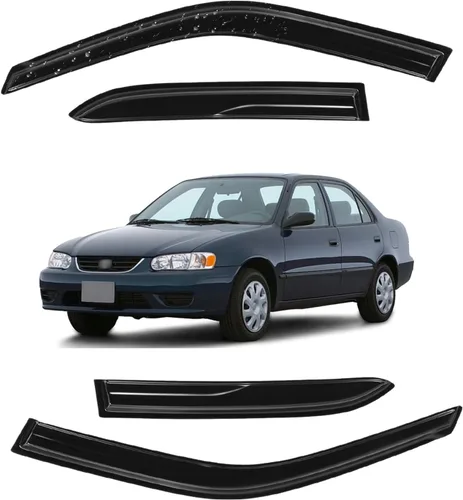 Miniatura 68 de Viseras para ventanas para Mazda 3 Sedán 4 puertas 2004 2005 2006 2007 2008 2009 estilo JDM Mugen, deflector de viento, protector solar y de lluvia