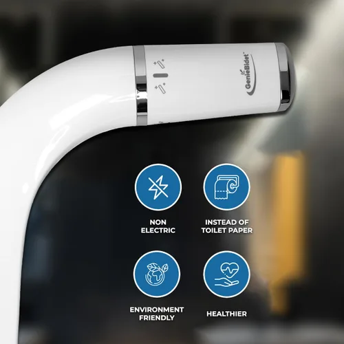 Miniatura 6 de GenieBidet Accesorio de bidé para inodoro – Accesorio higiénico ultrafino para zurdos para inodoros existentes – Accesorio de asiento de inodoro