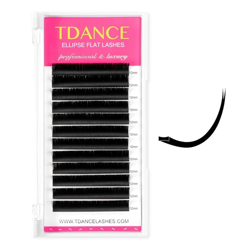 Miniatura 8 de TDANCE - Extensiones de pestañas clásicas, pestañas planas, extensiones de pestañas 0.15mm, rizo D, extensiones de pestañas elípticas, 8-15mm